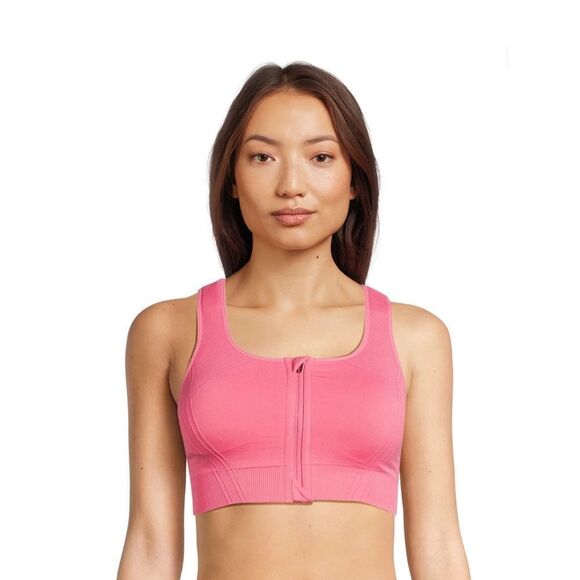 Women’s Active Medium Support Zip-Front Sports Bra, Size M - Picture 4 of 5